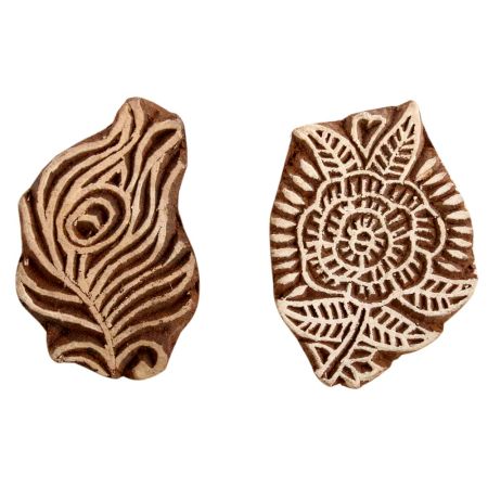 Set of 2 Piece New Mix Wooden Printing Block